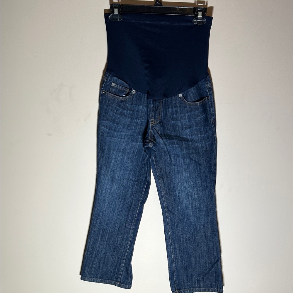 Planet Motherhood Womens Maternity Bootcut Jeans‎ Medium Wash Full Panel S 4/6